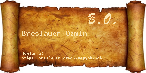 Breslauer Ozmin névjegykártya